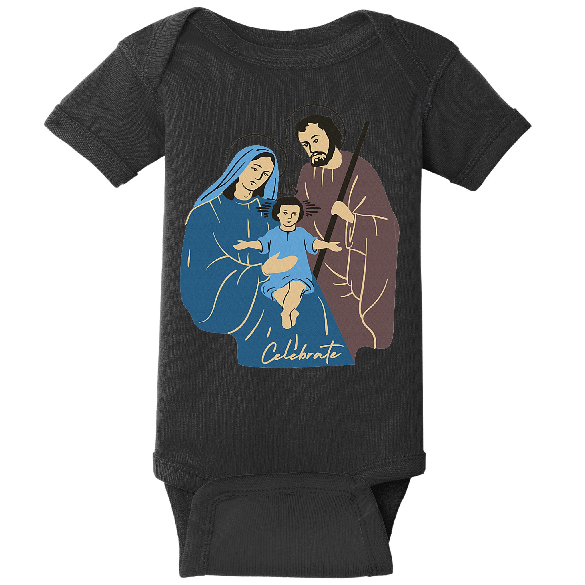 Jesus And Family Invite You To Celebrate Christmas Baby Bodysuit