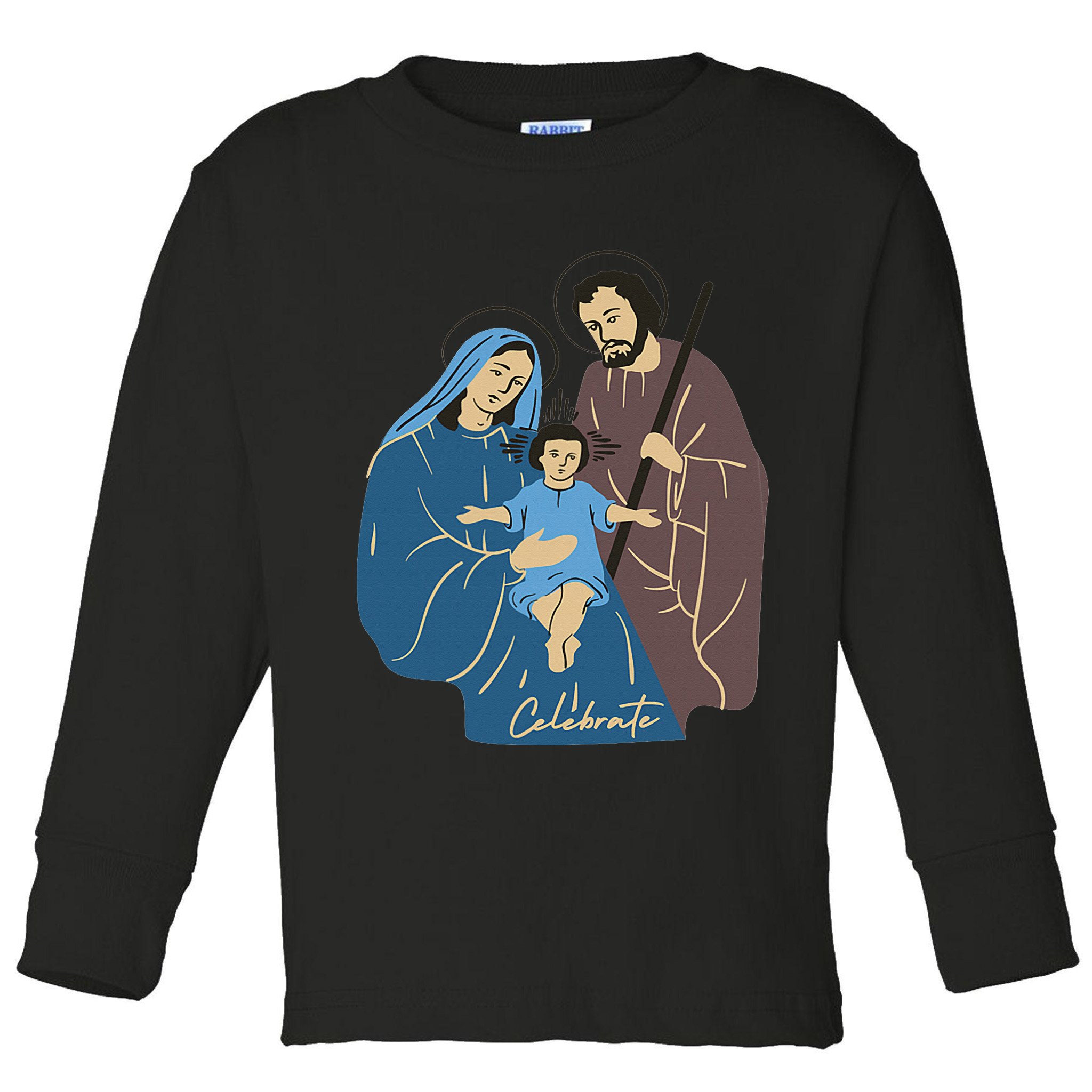 Jesus And Family Invite You To Celebrate Christmas Toddler Long Sleeve Shirt