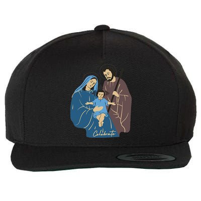 Jesus And Family Invite You To Celebrate Christmas Wool Snapback Cap