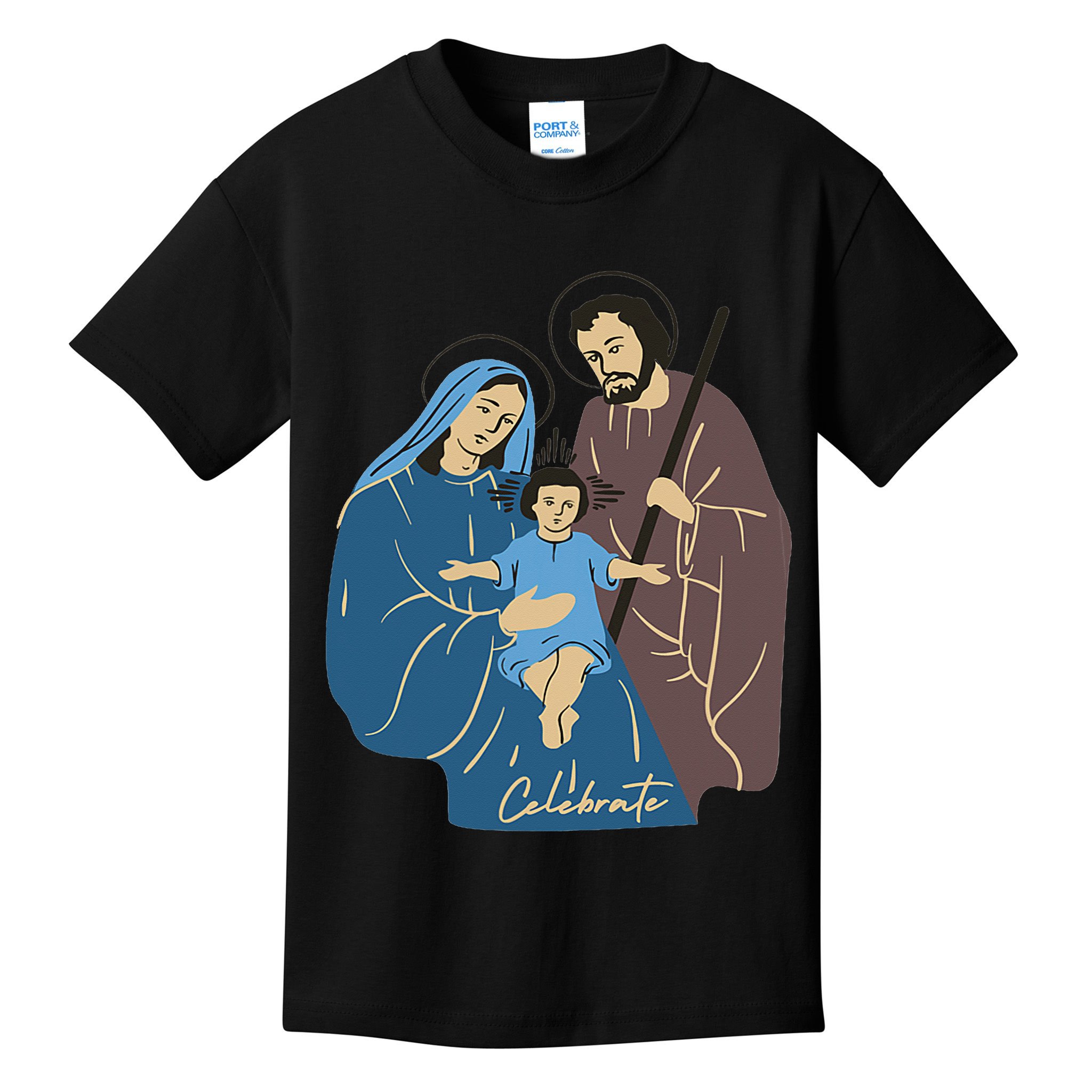 Jesus And Family Invite You To Celebrate Christmas Kids T-Shirt