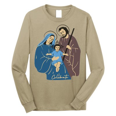 Jesus And Family Invite You To Celebrate Christmas Long Sleeve Shirt