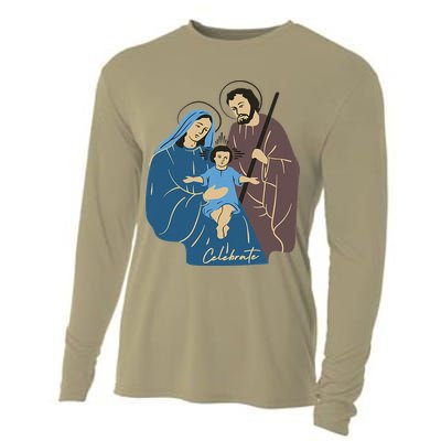 Jesus And Family Invite You To Celebrate Christmas Cooling Performance Long Sleeve Crew