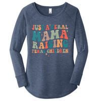 Just A Feral Mama Raising Feral Children Groovy Mom Women's Perfect Tri Tunic Long Sleeve Shirt