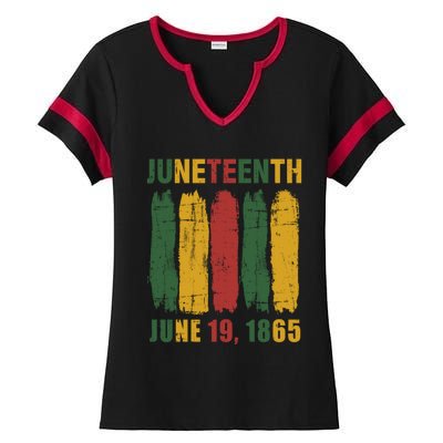 Juneteenth African Flag For Black History Pride Since 1865 Gift Ladies Halftime Notch Neck Tee