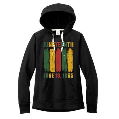 Juneteenth African Flag For Black History Pride Since 1865 Gift Women's Fleece Hoodie