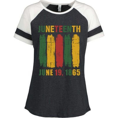 Juneteenth African Flag For Black History Pride Since 1865 Gift Enza Ladies Jersey Colorblock Tee