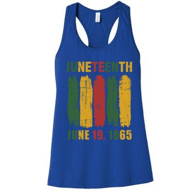 Juneteenth African Flag For Black History Pride Since 1865 Gift Women's Racerback Tank