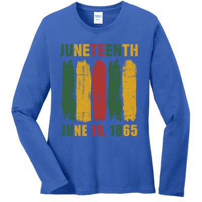 Juneteenth African Flag For Black History Pride Since 1865 Gift Ladies Long Sleeve Shirt