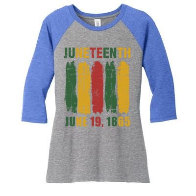 Juneteenth African Flag For Black History Pride Since 1865 Gift Women's Tri-Blend 3/4-Sleeve Raglan Shirt