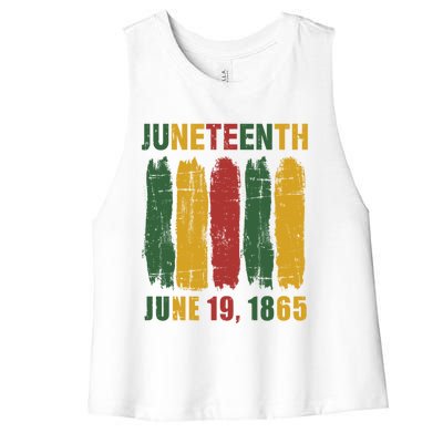 Juneteenth African Flag For Black History Pride Since 1865 Gift Women's Racerback Cropped Tank