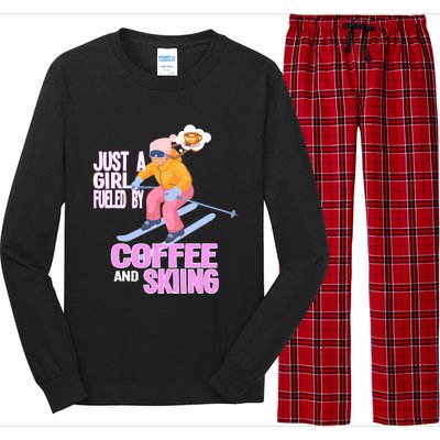 Just A Fueled By Coffee And Skiing Ski Gift Long Sleeve Pajama Set