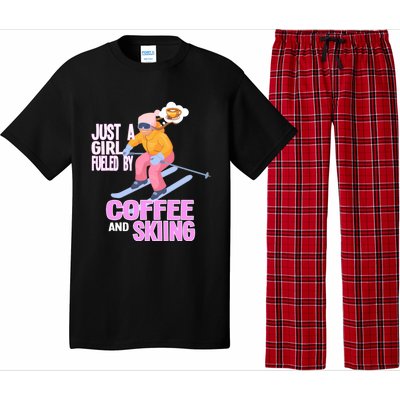 Just A Fueled By Coffee And Skiing Ski Gift Pajama Set