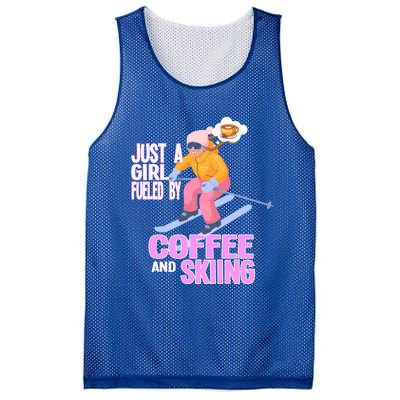 Just A Fueled By Coffee And Skiing Ski Gift Mesh Reversible Basketball Jersey Tank