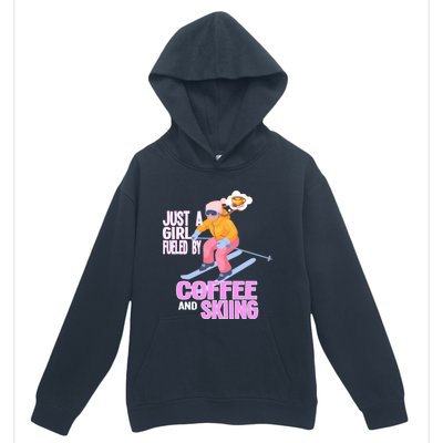 Just A Fueled By Coffee And Skiing Ski Gift Urban Pullover Hoodie