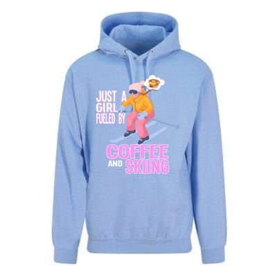 Just A Fueled By Coffee And Skiing Ski Gift Unisex Surf Hoodie