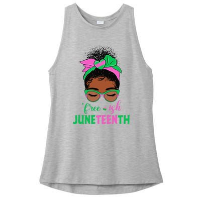 Juneteenth Aka Free-ish Since 1865 Independence Day Ladies PosiCharge Tri-Blend Wicking Tank