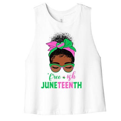 Juneteenth Aka Free-ish Since 1865 Independence Day Women's Racerback Cropped Tank