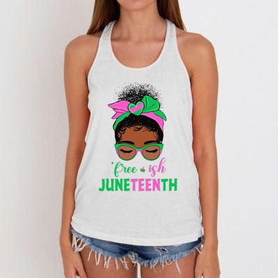 Juneteenth Aka Free-ish Since 1865 Independence Day Women's Knotted Racerback Tank