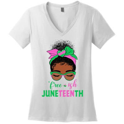 Juneteenth Aka Free-ish Since 1865 Independence Day Women's V-Neck T-Shirt