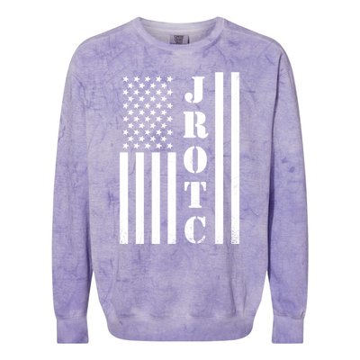 Jrotc American Flag Gift Jrotc Veteran Gift Colorblast Crewneck Sweatshirt