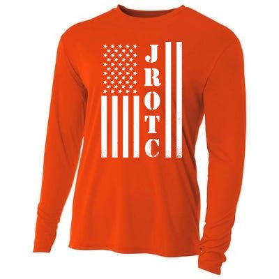 Jrotc American Flag Gift Jrotc Veteran Gift Cooling Performance Long Sleeve Crew