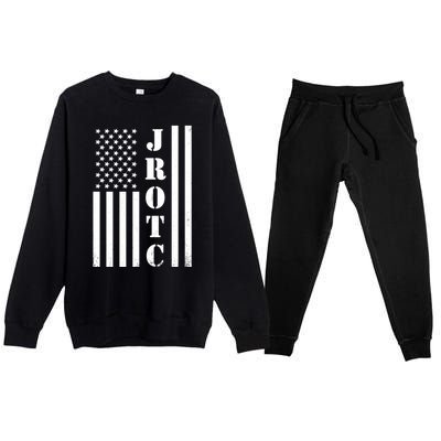 Jrotc American Flag Gift Jrotc Veteran Gift Premium Crewneck Sweatsuit Set