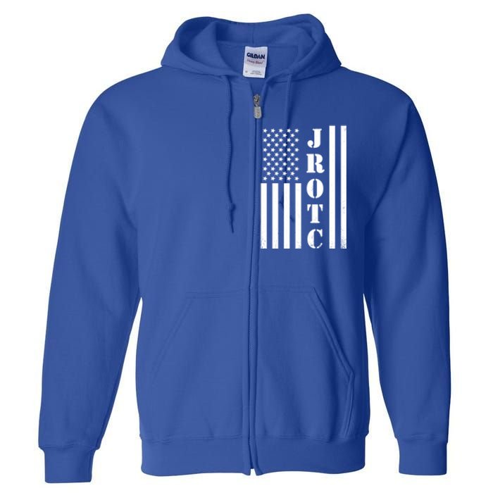 Jrotc American Flag Gift Jrotc Veteran Gift Full Zip Hoodie