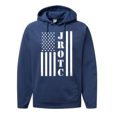 Jrotc American Flag Gift Jrotc Veteran Gift Performance Fleece Hoodie