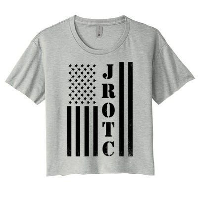 Jrotc American Flag Gift Jrotc Veteran Gift Women's Crop Top Tee