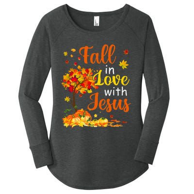 Jesus Autumn Fall In Love With Jesus Thanksgiving Women's Perfect Tri Tunic Long Sleeve Shirt