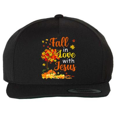 Jesus Autumn Fall In Love With Jesus Thanksgiving Wool Snapback Cap