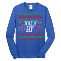 Jolly Af Funny Adult Humor Ugly Christmas Gift Tall Long Sleeve T-Shirt