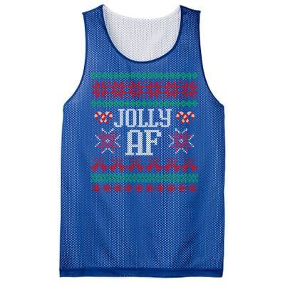 Jolly Af Funny Adult Humor Ugly Christmas Gift Mesh Reversible Basketball Jersey Tank