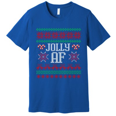 Jolly Af Funny Adult Humor Ugly Christmas Gift Premium T-Shirt