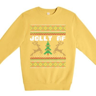 Jolly Af Funny Ugly Christmas Sweater Gift Premium Crewneck Sweatshirt