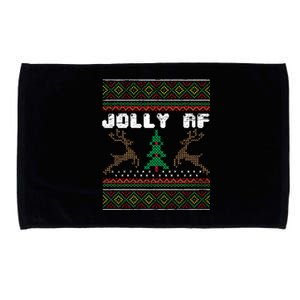 Jolly Af Funny Ugly Christmas Sweater Gift Microfiber Hand Towel