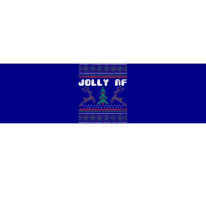 Jolly Af Funny Ugly Christmas Sweater Gift Bumper Sticker