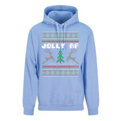 Jolly Af Funny Ugly Christmas Sweater Gift Unisex Surf Hoodie