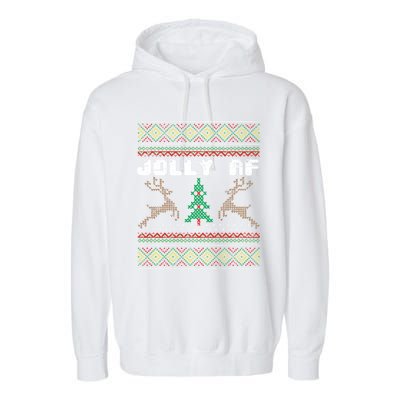 Jolly Af Funny Ugly Christmas Sweater Gift Garment-Dyed Fleece Hoodie