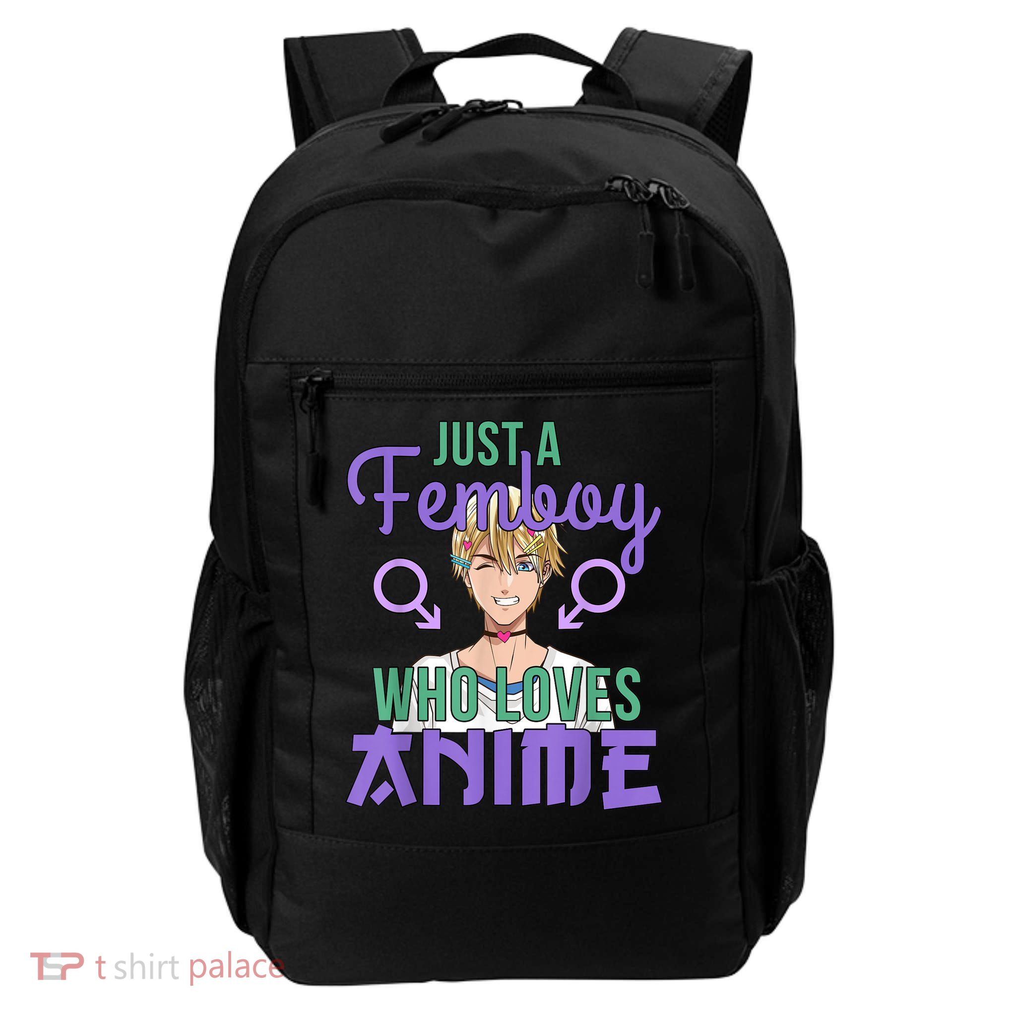 Just A Femboy Who Loves Anime Crossdressing Anime Boy Backpack