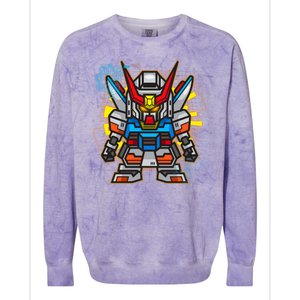 Japanese Anime Fighting Mecha Robot Colorblast Crewneck Sweatshirt