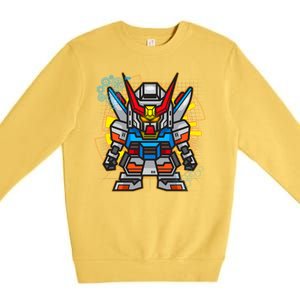 Japanese Anime Fighting Mecha Robot Premium Crewneck Sweatshirt