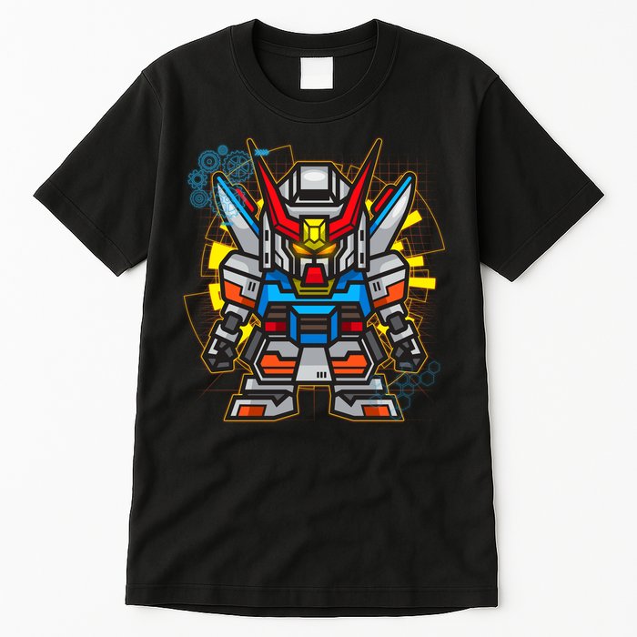 Japanese Anime Fighting Mecha Robot Tall T-Shirt