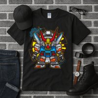 Japanese Anime Fighting Mecha Robot Tall T-Shirt