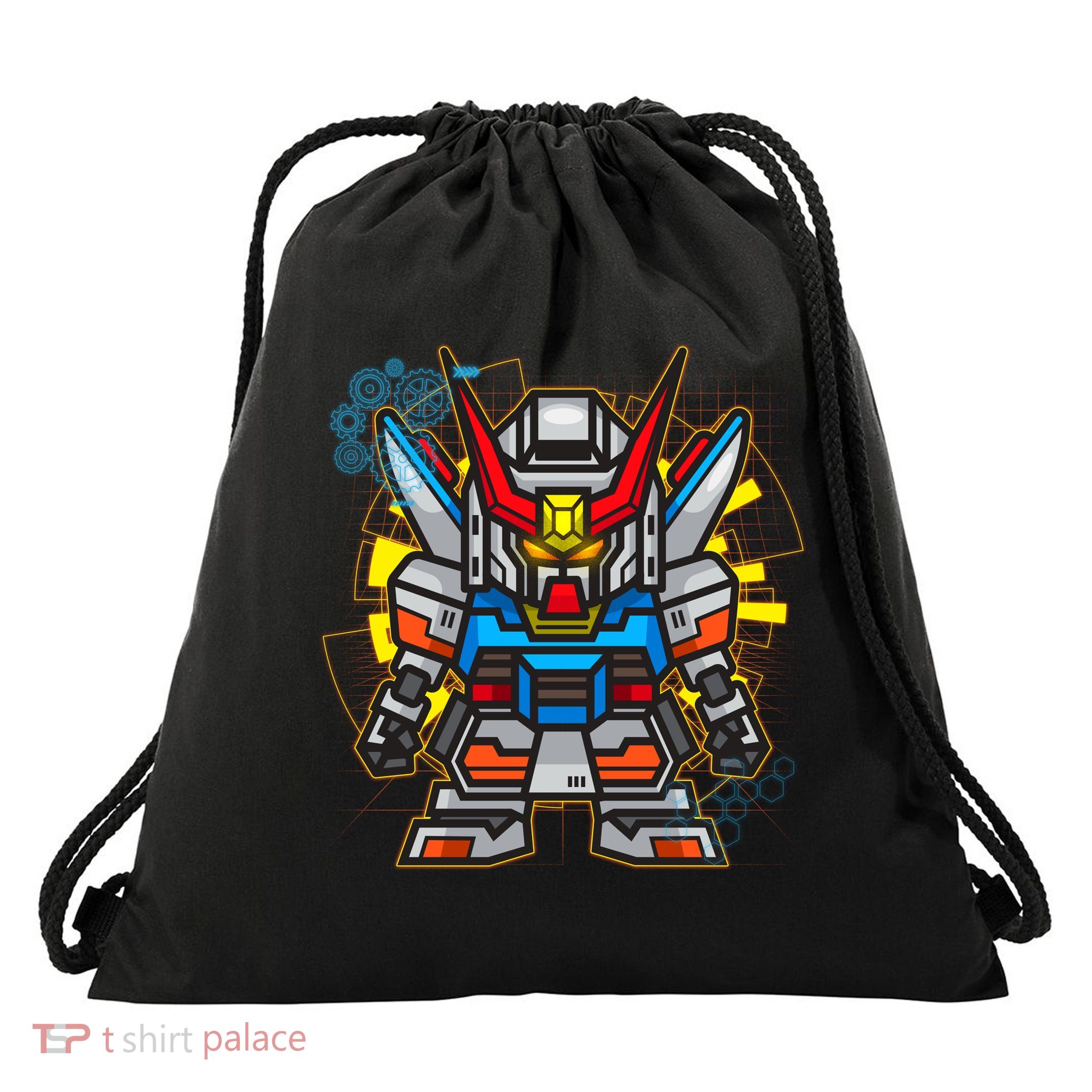 Japanese Anime Fighting Mecha Robot Drawstring Bag
