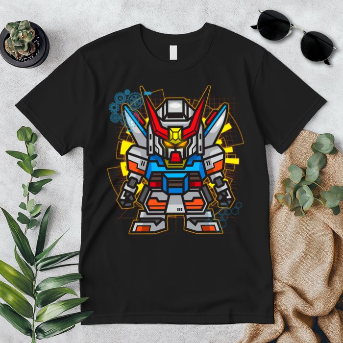 Japanese Anime Fighting Mecha Robot Premium T-Shirt