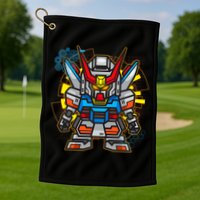 Japanese Anime Fighting Mecha Robot Golf Towel