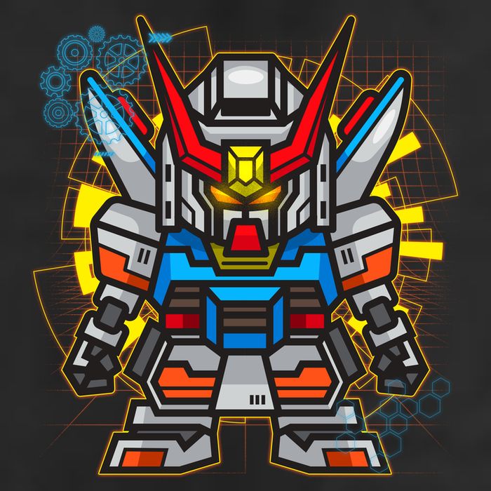 Japanese Anime Fighting Mecha Robot Golf Towel
