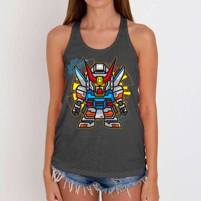 Japanese Anime Fighting Mecha Robot Women's Knotted Racerback Tank