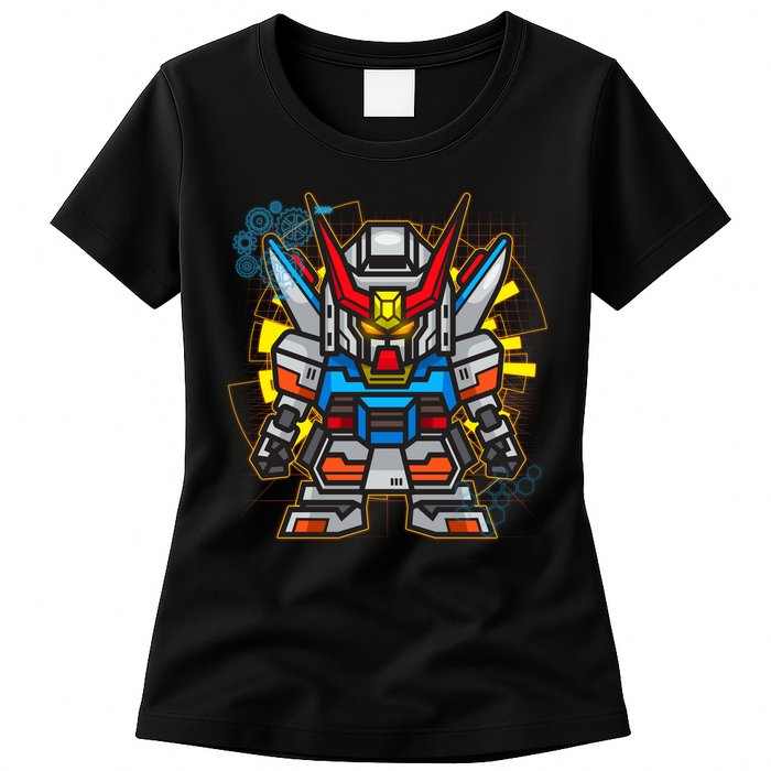 Japanese Anime Fighting Mecha Robot Womens T-Shirt